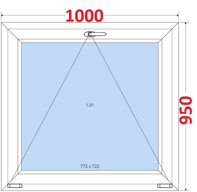 Okna S - ka 100cm SMART Plastov okno 100x95, Sklopn