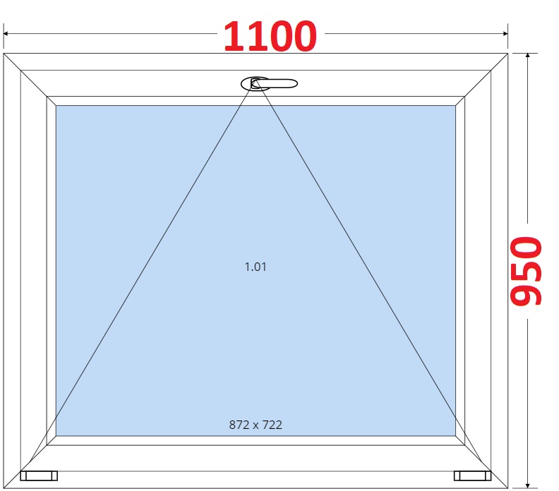 Okna S - ka 110cm SMART Plastov okno 110x95, Sklopn