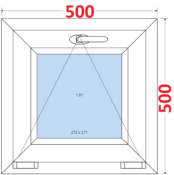 Sklopn SMART Plastov okno 50x50, Sklopn