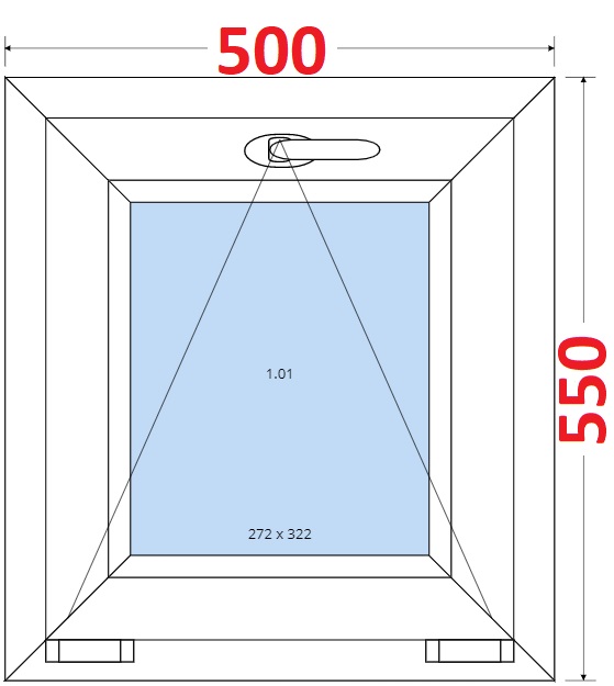 Okna S - ka 50cm SMART Plastov okno 50x55, Sklopn