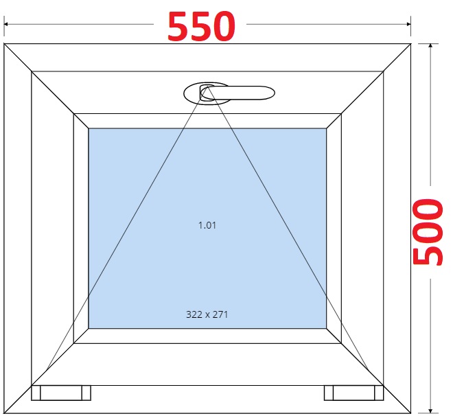 Okna S - ka 55cm SMART Plastov okno 55x50, Sklopn