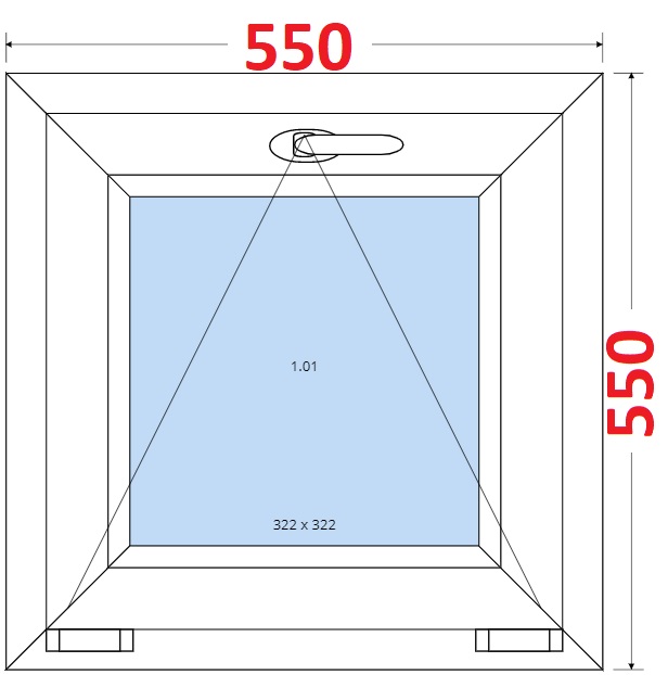 Sklopn SMART Plastov okno 55x55, Sklopn