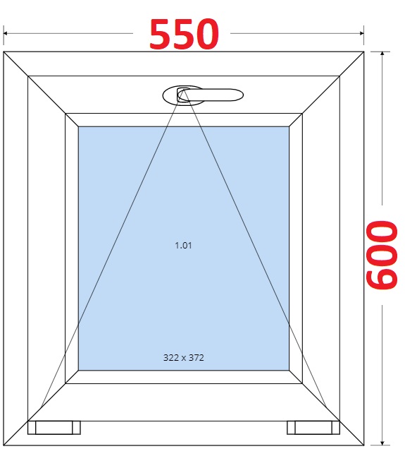 SMART Plastov okno 55x60, Sklopn