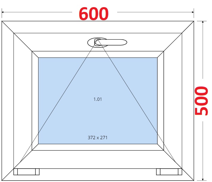 Sklopn SMART Plastov okno 60x50, Sklopn