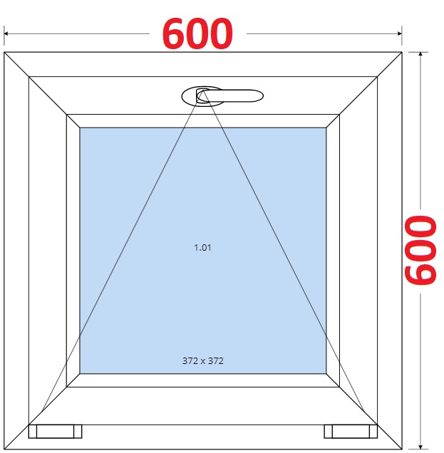 Sklopn SMART Plastov okno 60x60, Sklopn