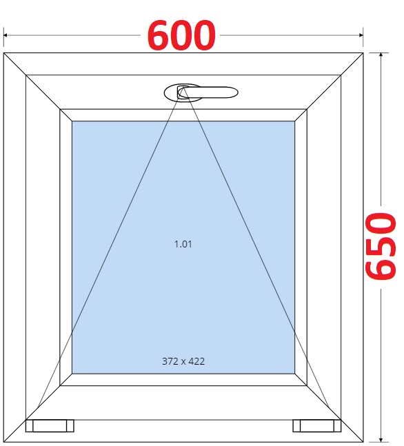 Okna S - ka 60cm SMART Plastov okno 60x65, Sklopn