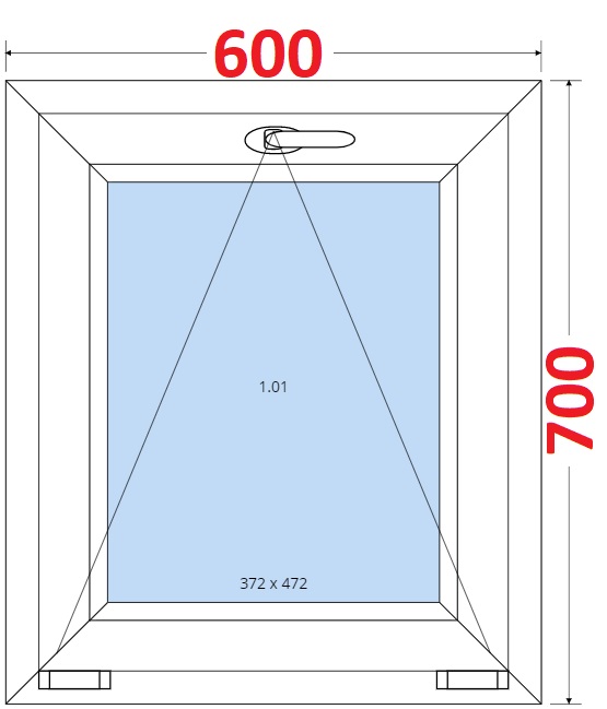 Okna S - ka 60cm SMART Plastov okno 60x70, Sklopn