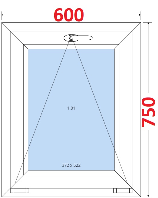 Okna S - ka 60cm SMART Plastov okno 60x75, Sklopn