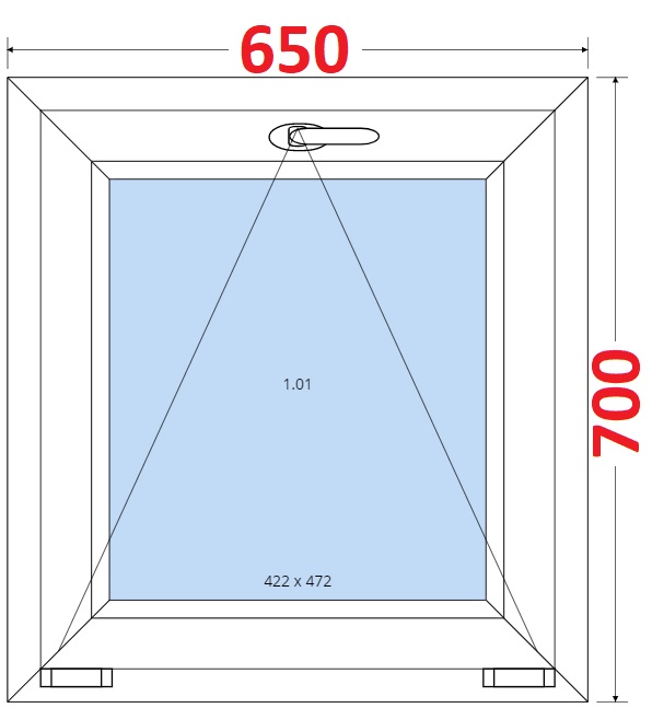 Dvoukdl balkonov dvee s pkou OS VEKA 82MD SMART Plastov okno 65x70, Sklopn