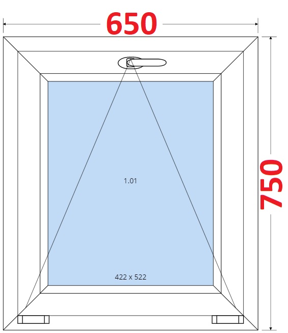 Okna S - ka 65cm SMART Plastov okno 65x75, Sklopn