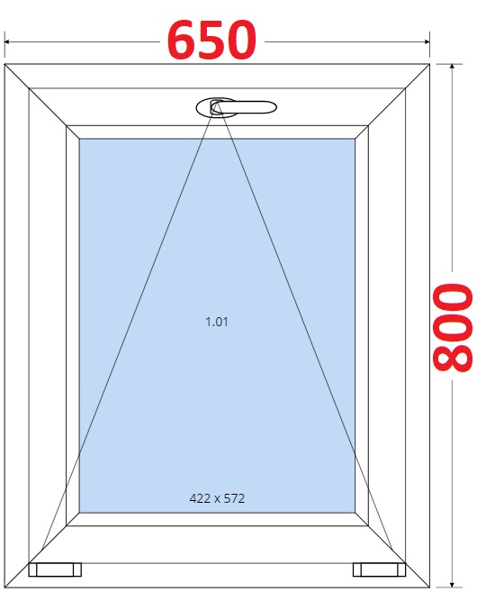 Okna S - ka 65cm SMART Plastov okno 65x80, Sklopn