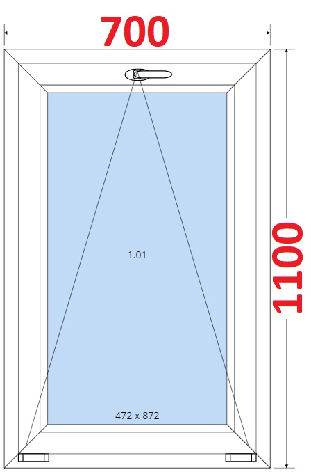 Dvoukdl balkonov dvee s pkou OS VEKA 82MD SMART Plastov okno 70x110, Sklopn
