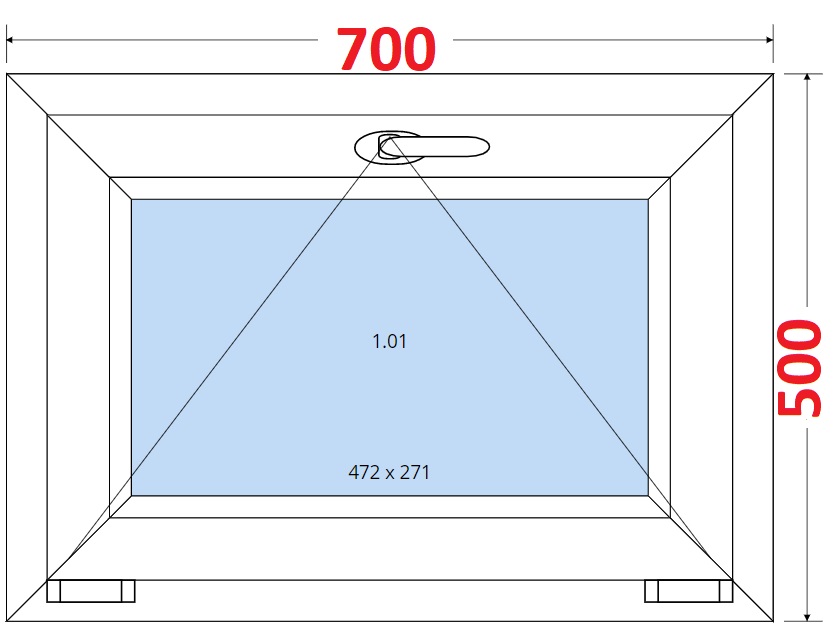 Dvoukdl balkonov dvee s pkou OS VEKA 82MD SMART Plastov okno 70x50, Sklopn