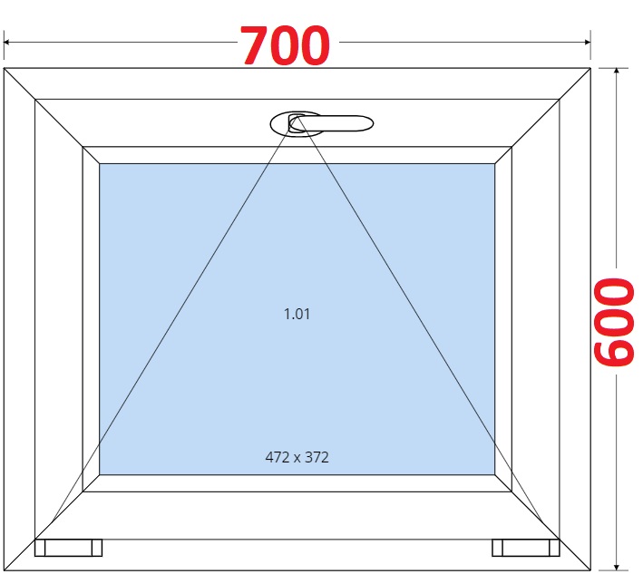 Okna S - ka 70cm SMART Plastov okno 70x60, Sklopn