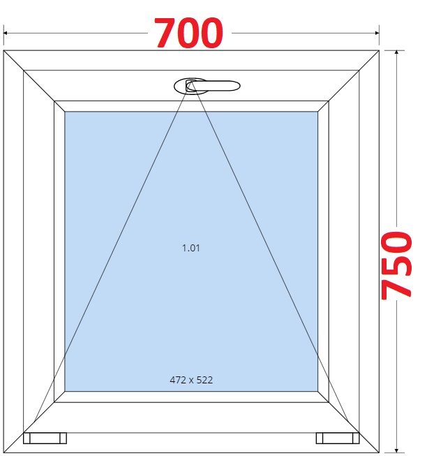 Okna S - ka 70cm SMART Plastov okno 70x75, Sklopn
