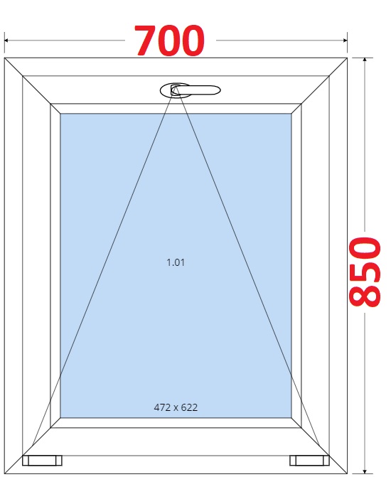 Dvoukdl balkonov dvee s pkou OS VEKA 82MD SMART Plastov okno 70x85, Sklopn