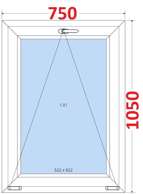 Dvoukdl balkonov dvee s pkou OS VEKA 82MD SMART Plastov okno 75x105, Sklopn