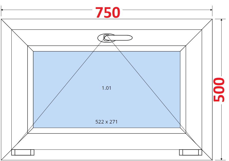Dvoukdl balkonov dvee s pkou OS VEKA 82MD SMART Plastov okno 75x50, Sklopn