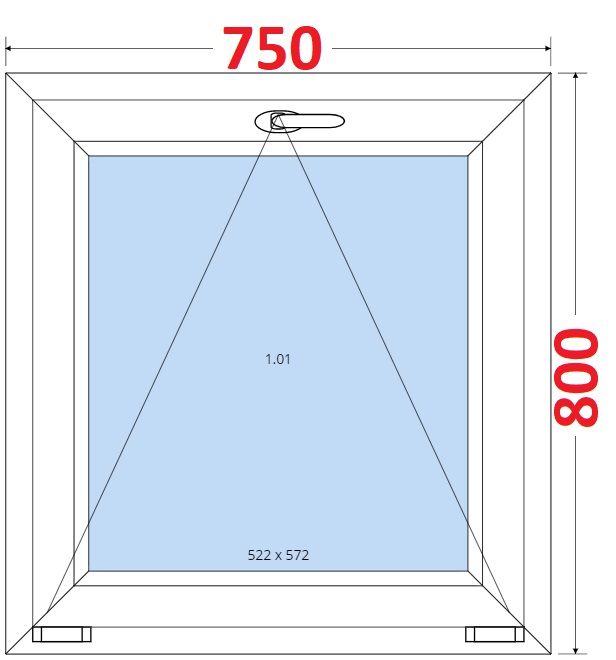 Okna S - ka 75cm SMART Plastov okno 75x80, Sklopn