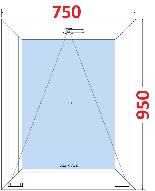Okna S - ka 75cm SMART Plastov okno 75x95, Sklopn