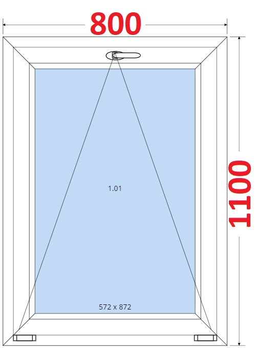 Dvoukdl balkonov dvee s pkou OS VEKA 82MD SMART Plastov okno 80x110, Sklopn