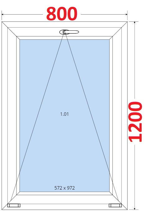 Dvoukdl balkonov dvee s pkou OS VEKA 82MD SMART Plastov okno 80x120, Sklopn