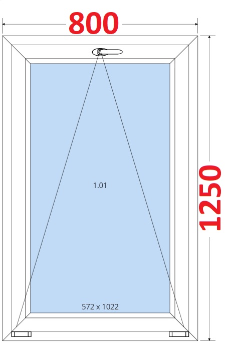 Dvoukdl balkonov dvee s pkou OS VEKA 82MD SMART Plastov okno 80x125, Sklopn