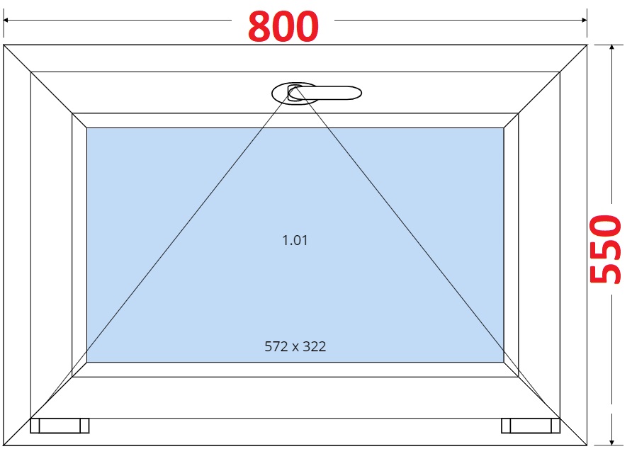 Okna S - ka 80cm SMART Plastov okno 80x55, Sklopn