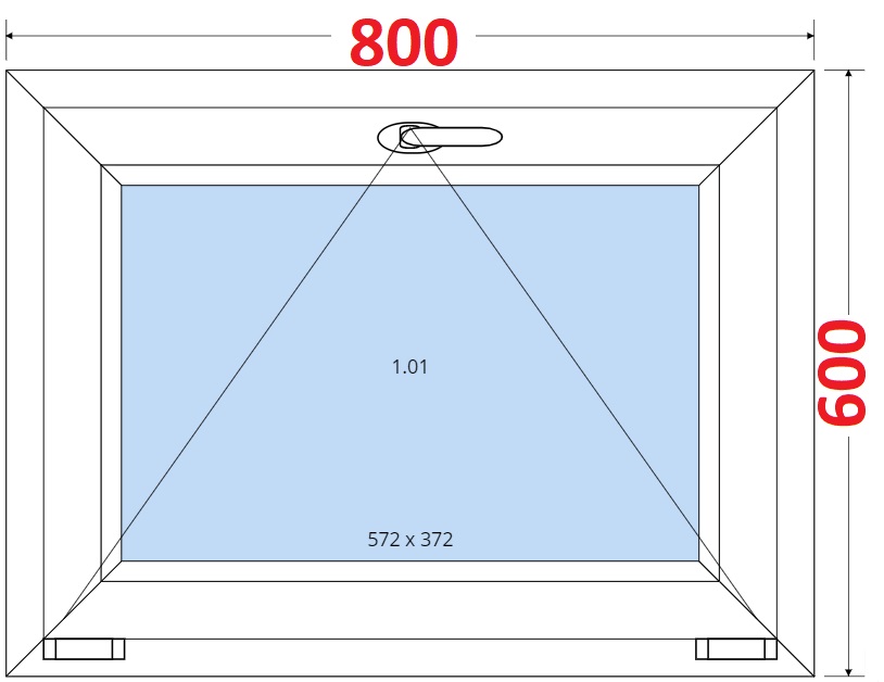 Jednokdl Okna SMART - Na mru SMART Plastov okno 80x60, Sklopn