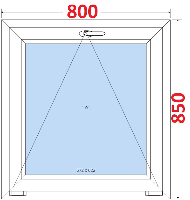 Okna S - ka 80cm SMART Plastov okno 80x85, Sklopn