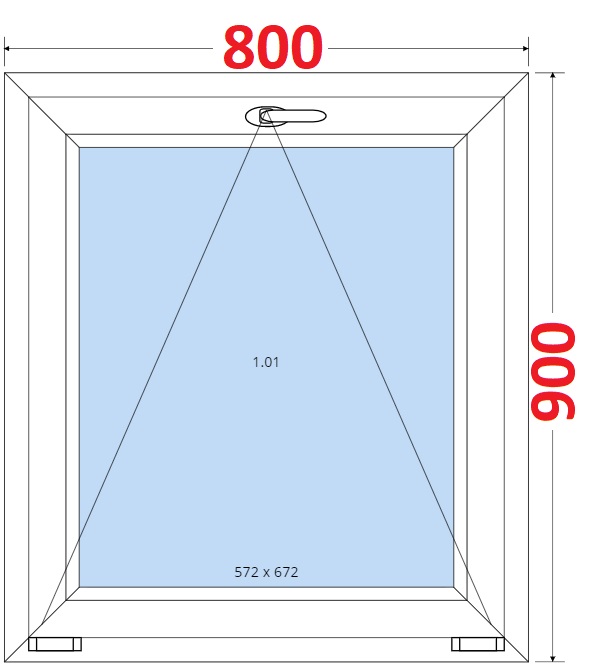 Okna S - ka 80cm SMART Plastov okno 80x90, Sklopn