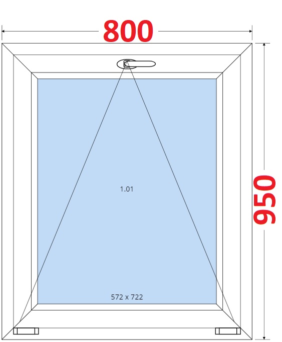 Okna S - ka 80cm SMART Plastov okno 80x95, Sklopn