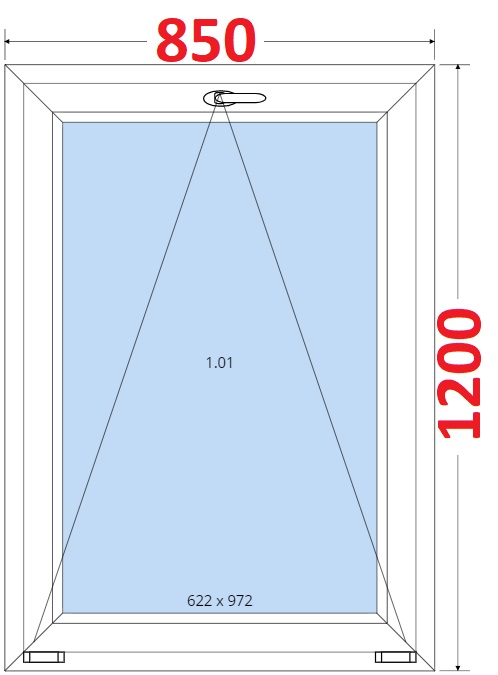 Dvoukdl balkonov dvee s pkou OS VEKA 82MD SMART Plastov okno 85x120, Sklopn