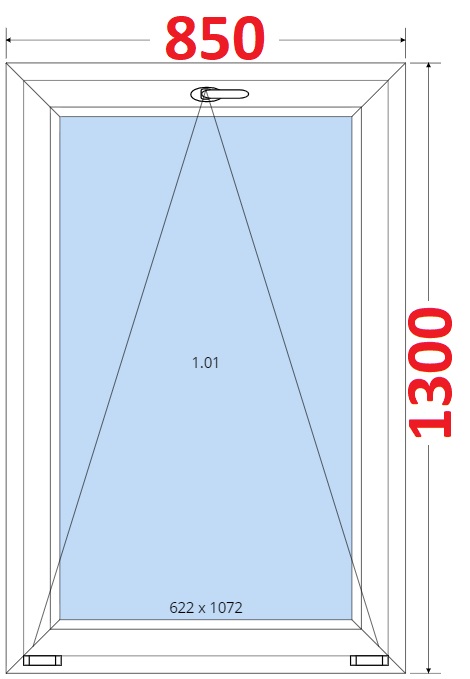 Dvoukdl balkonov dvee s pkou OS VEKA 82MD SMART Plastov okno 85x130, Sklopn