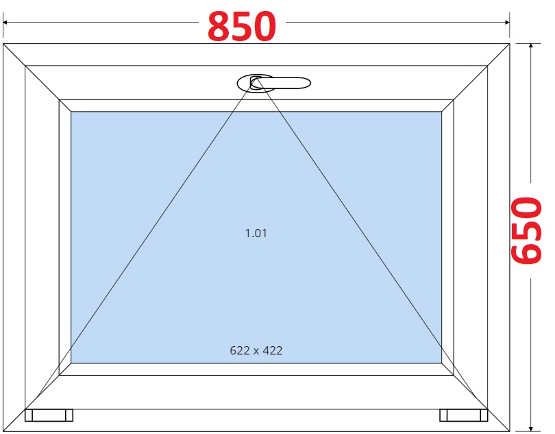 Okna S - ka 85cm SMART Plastov okno 85x65, Sklopn