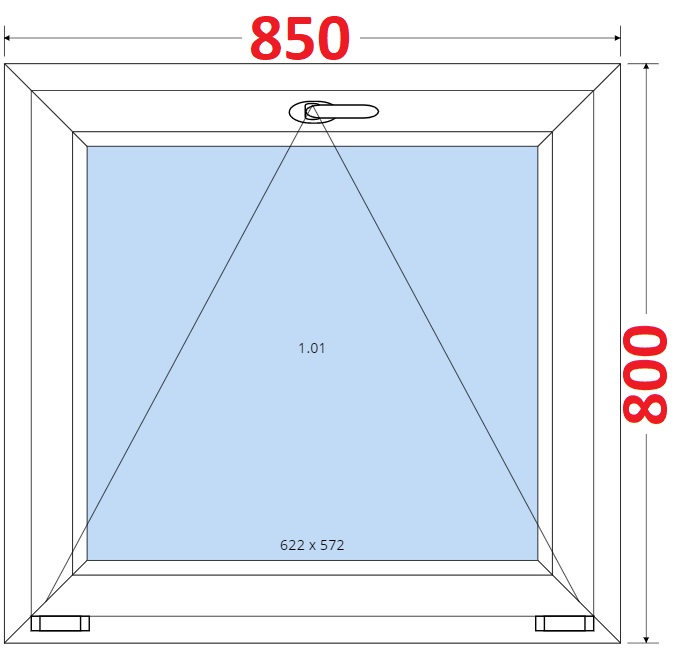 Okna S - ka 85cm SMART Plastov okno 85x80, Sklopn