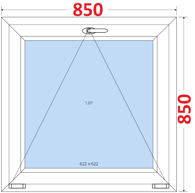 Okna S - ka 85cm SMART Plastov okno 85x85, Sklopn