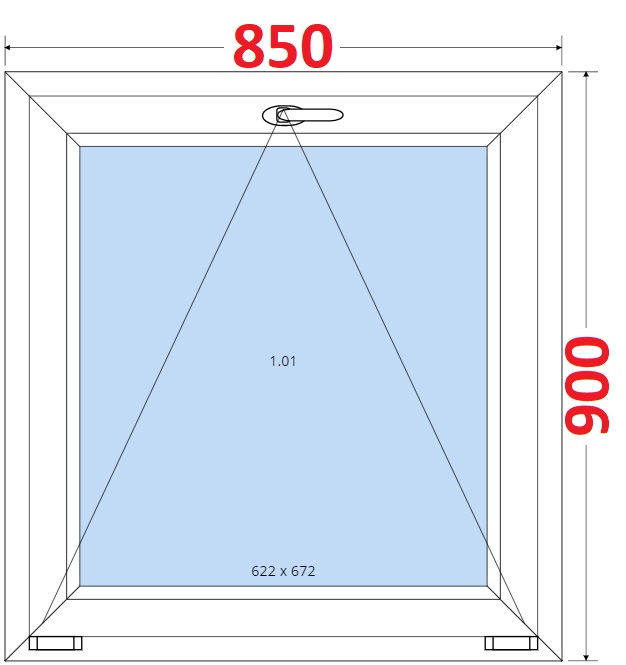 Okna S - ka 85cm SMART Plastov okno 85x90, Sklopn