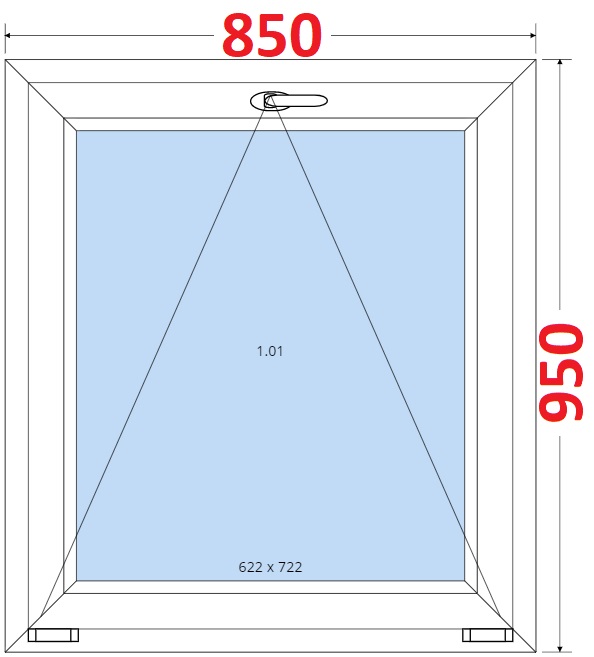 Okna S - ka 85cm SMART Plastov okno 85x95, Sklopn