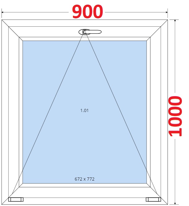 Okna SMART - Na mru SMART Plastov okno 90x100, Sklopn