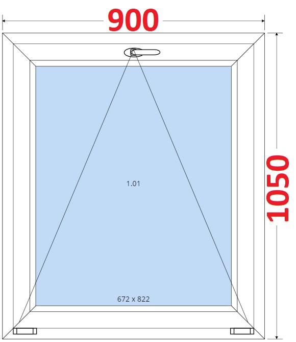 Okna SMART - Na mru SMART Plastov okno 90x105, Sklopn
