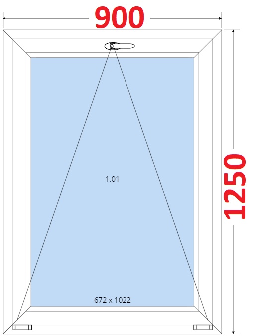 Dvoukdl balkonov dvee s pkou OS VEKA 82MD SMART Plastov okno 90x125, Sklopn