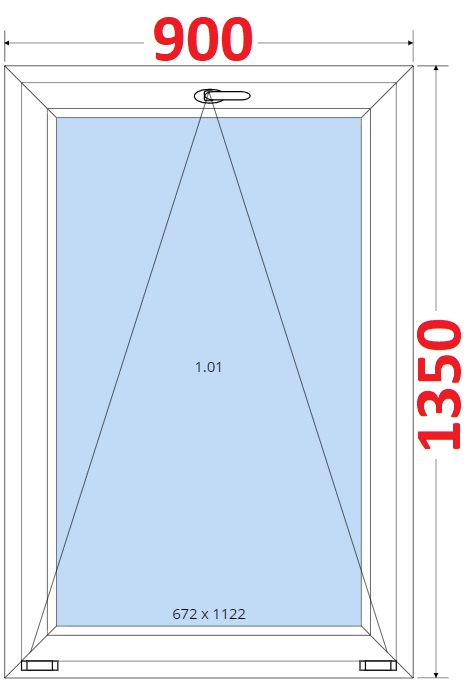 Dvoukdl balkonov dvee s pkou OS VEKA 82MD SMART Plastov okno 90x135, Sklopn