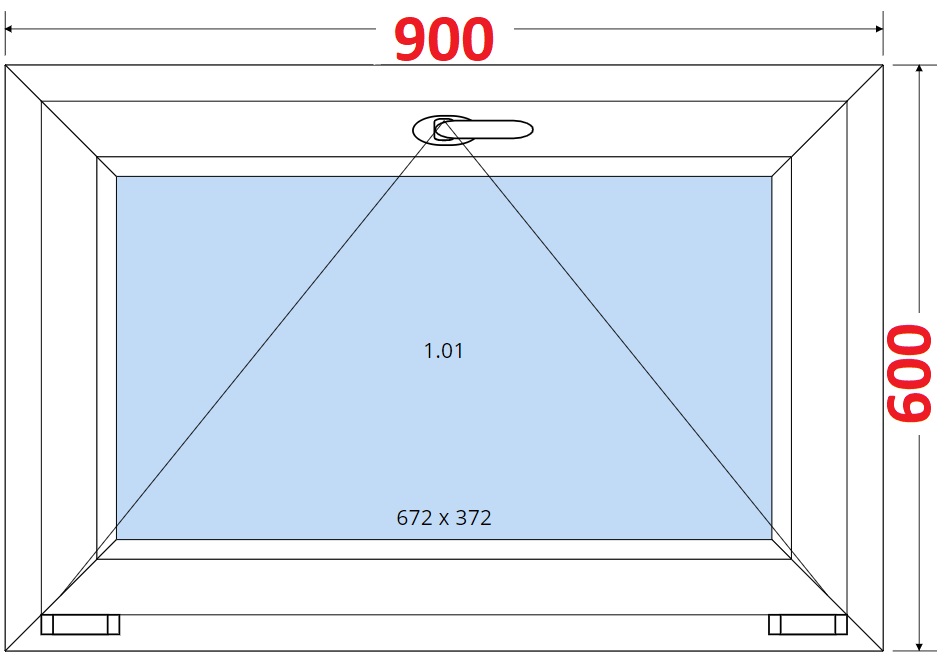 SMART Plastov okno 90x60, Sklopn