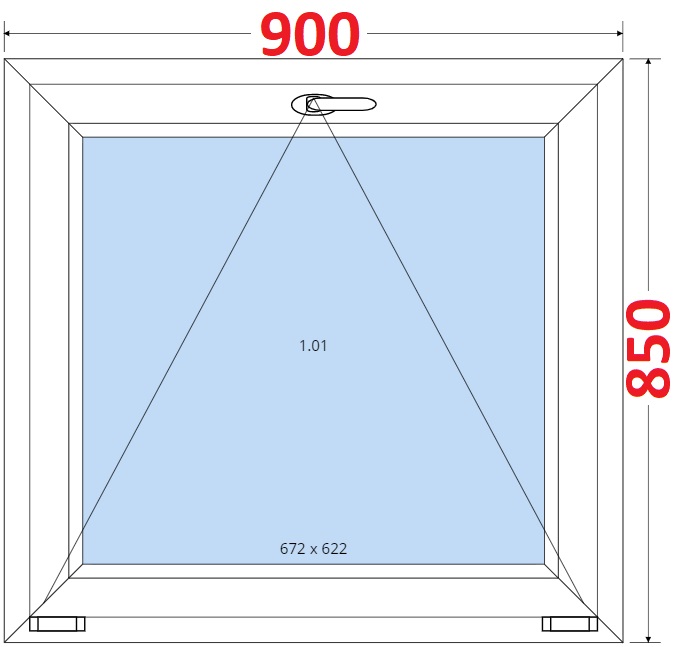 Okna S - ka 90cm SMART Plastov okno 90x85, Sklopn
