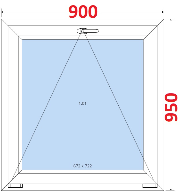 Okna S - ka 90cm SMART Plastov okno 90x95, Sklopn