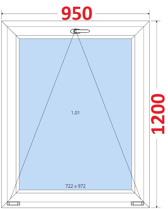 Okna S - ka 95cm SMART Plastov okno 95x120, Sklopn