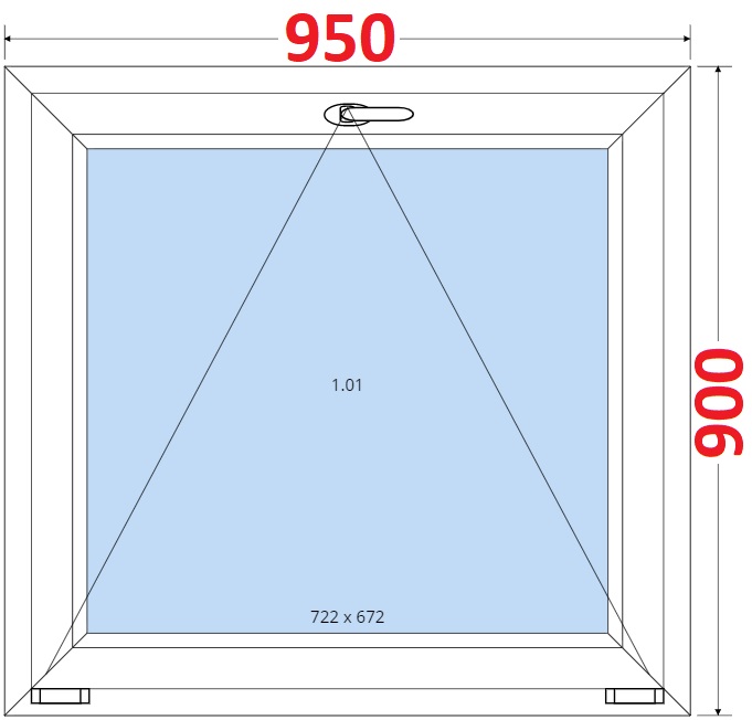 Okna S - ka 95cm SMART Plastov okno 95x90, Sklopn