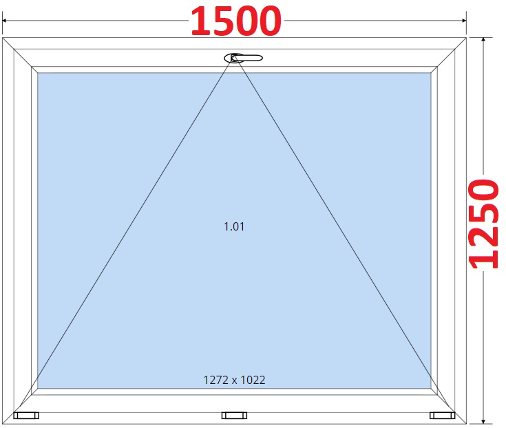 Okna S - ka 150cm SMART Plastov okno 150x125, Sklopn