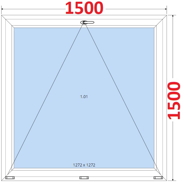 Jednokdl Okna SMART - Na mru SMART Plastov okno 150x150, Sklopn